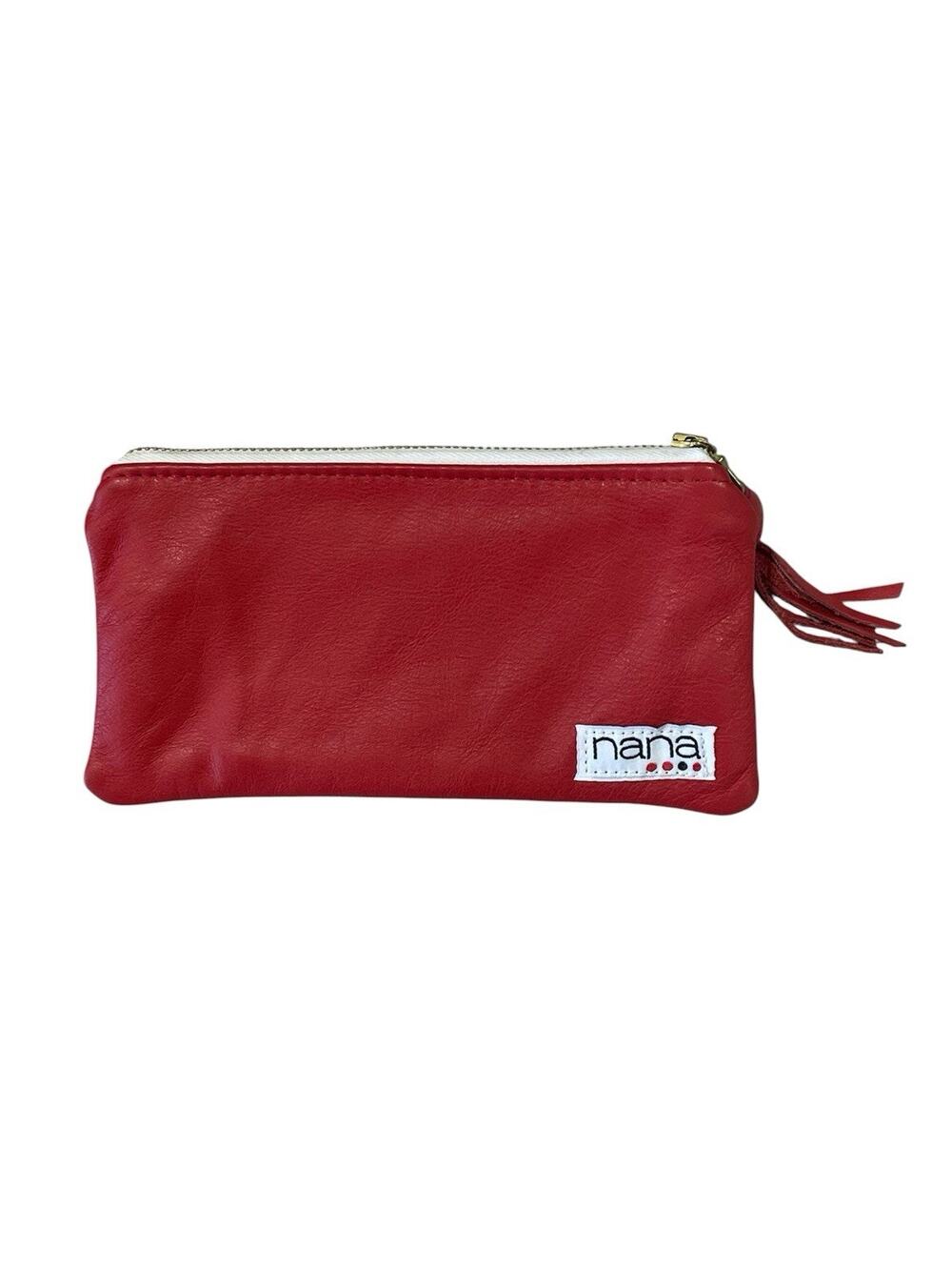 NANA Women’s Red Leather Zipper Wallet -Money Holder